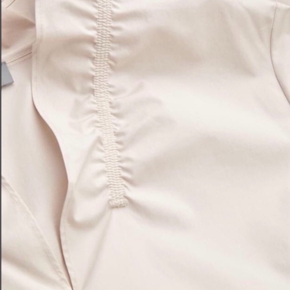 COS Cream Ruffle V-Neck Dress - Picture 3 of 7